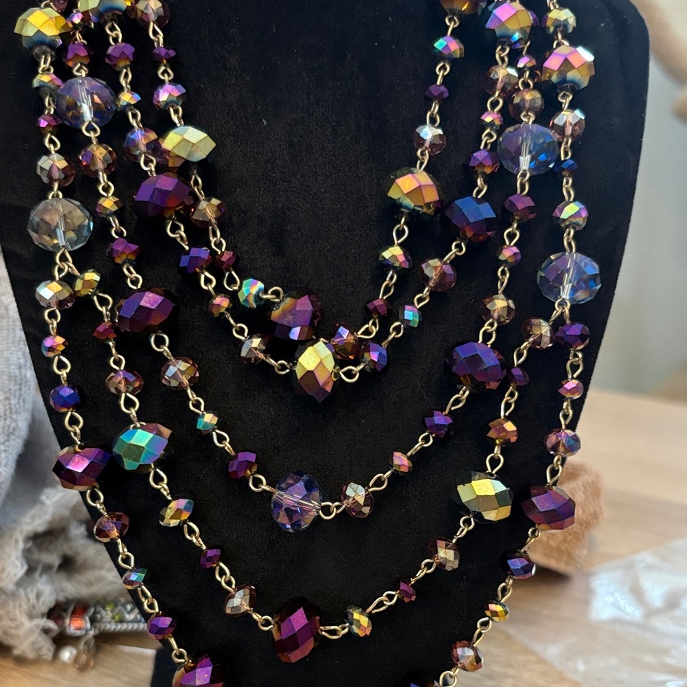Aldo vintage borealis crystal layer necklace